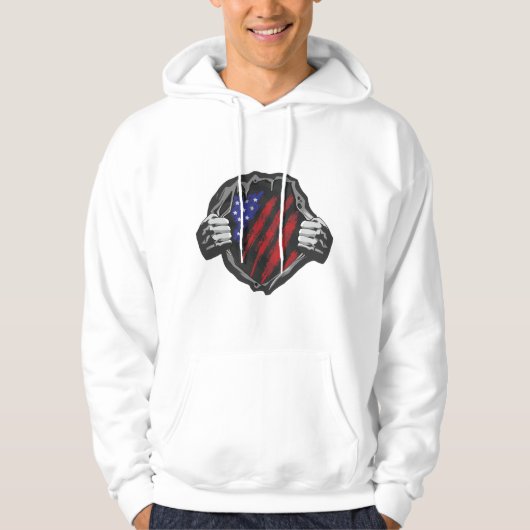 Amerikaanse superheld Costume Flag Hoodie (Voorkant)