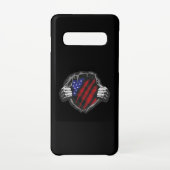 Amerikaanse superheld Costume Flag Samsung Galaxy Hoesje (Achterkant)