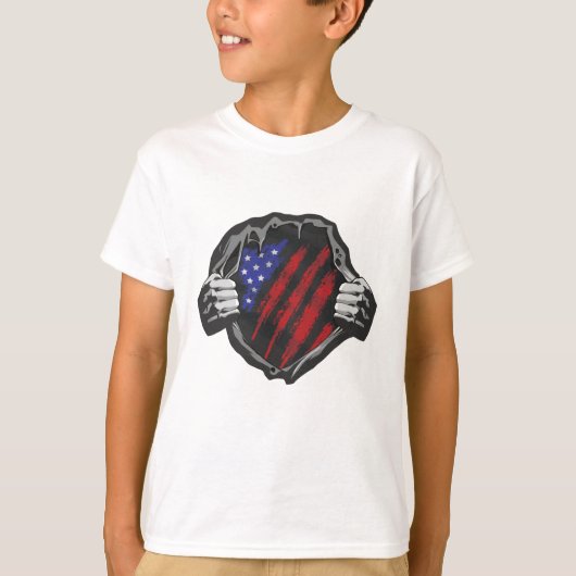 Amerikaanse superheld Costume Flag T-shirt (Voorkant)