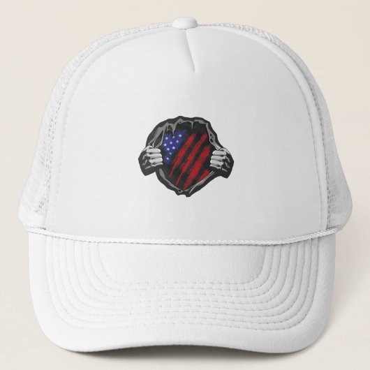 Amerikaanse superheld Costume Flag Trucker Pet (Voorkant)