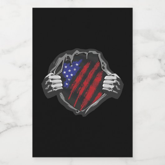 Amerikaanse superheld Costume Flag Voedselcontainer Etiket (Enkel label)