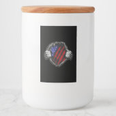 Amerikaanse superheld Costume Flag Voedselcontainer Etiket (Voorkant)