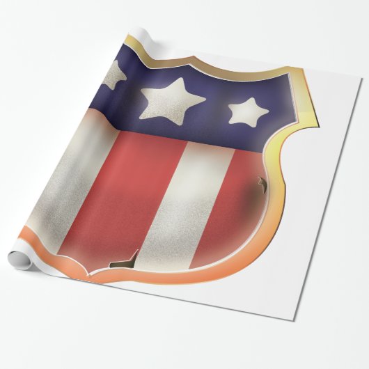 Amerikaanse superheld Shield. Cadeaupapier (Uitgerold)