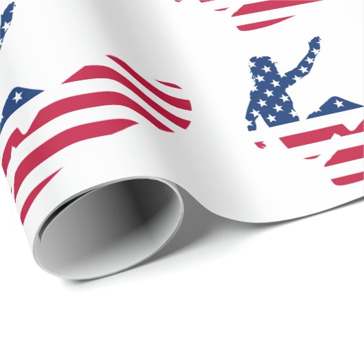 Amerikaanse surfende Amerikaanse surfer Cadeaupapier (Rol Hoek)