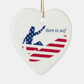 Amerikaanse surfende Amerikaanse surfer Keramisch Ornament (Rechts)