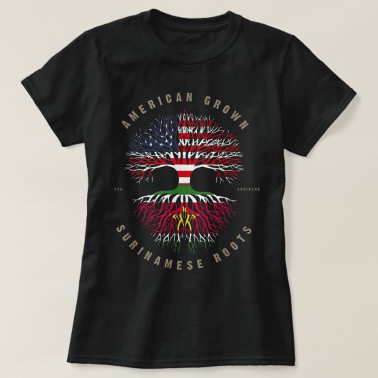 Amerikaanse Surinaamse harsliefde Surinaamse vlag T-shirt (Design voorkant)