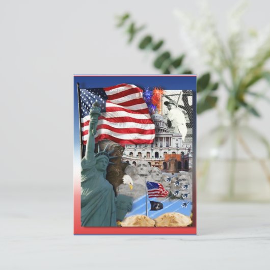 Amerikaanse symbolen briefkaart (Staand voorkant)
