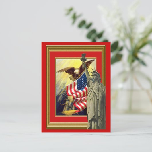 Amerikaanse symbolen briefkaart (Staand voorkant)