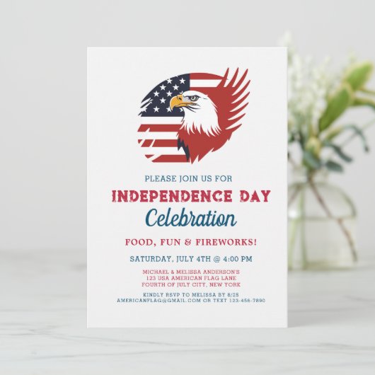 Amerikaanse symbolen in de viering van de Onafhank Kaart (Staand voorkant)