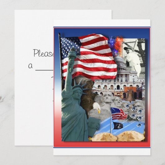 Amerikaanse symbolen kaart (Voorkant / Achterkant)