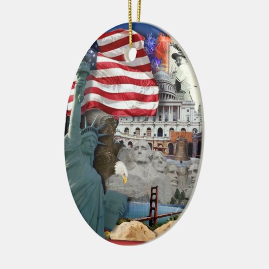 Amerikaanse symbolen keramisch ornament (Links)