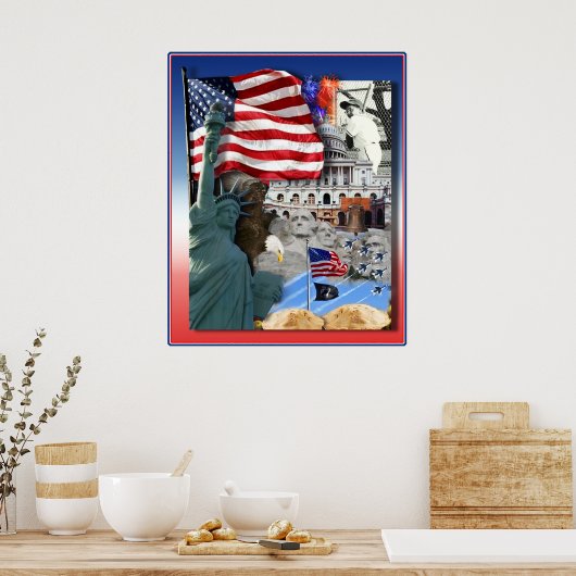 Amerikaanse symbolen poster (Keuken)
