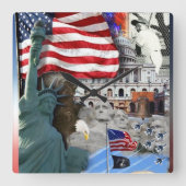 Amerikaanse Symbolen Vierkante Klok (Voorkant)