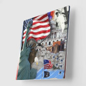 Amerikaanse Symbolen Vierkante Klok (Hoek)