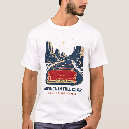 Amerikaanse T-shirts in volle kleur (Voorkant)