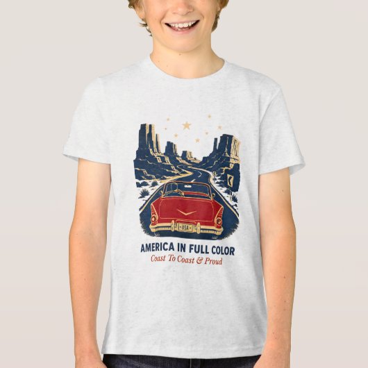 Amerikaanse T-shirts in volle kleur (Voorkant)