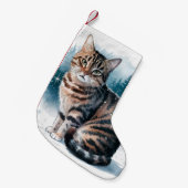 Amerikaanse Tabby Cat Christmas Stocking Kleine Kerstsok (Voorkant (Hangend))