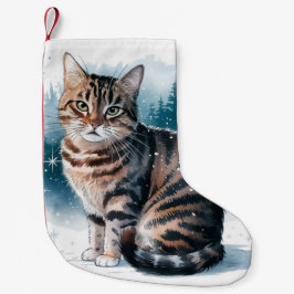 Amerikaanse Tabby Cat Christmas Stocking Kleine Kerstsok