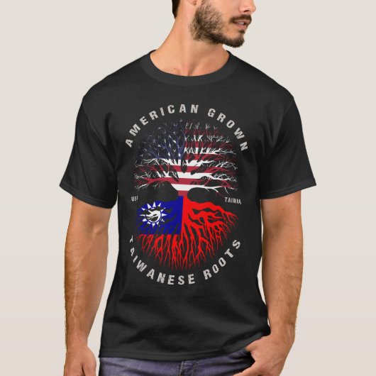 Amerikaanse Taiwanese roet Taiwan vlag T-shirt (Voorkant)