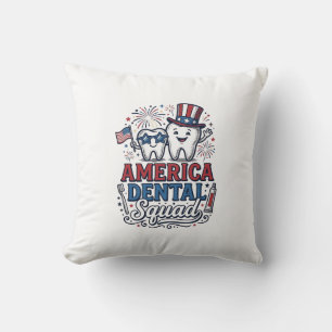 Amerikaanse tandartsenteam patriottische tandvecto kussen