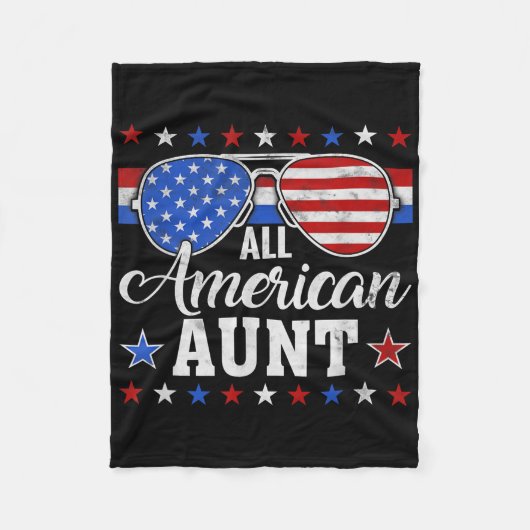Amerikaanse Tante Matching Family 4 juli Verenigde Fleece Deken (Voorkant)