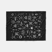 Amerikaanse Tattoo Flash, Traditionele Tattoo Desi Fleece Deken (Voorkant (Horizontaal))