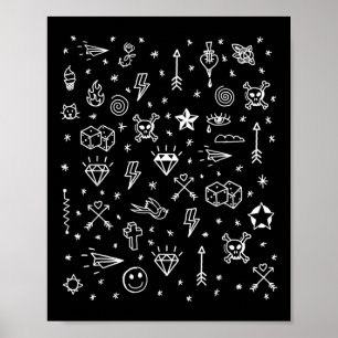 Amerikaanse Tattoo Flash, Traditionele Tattoo Desi Poster