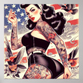 Amerikaanse Tattoo Pin-up Poster (Voorkant)