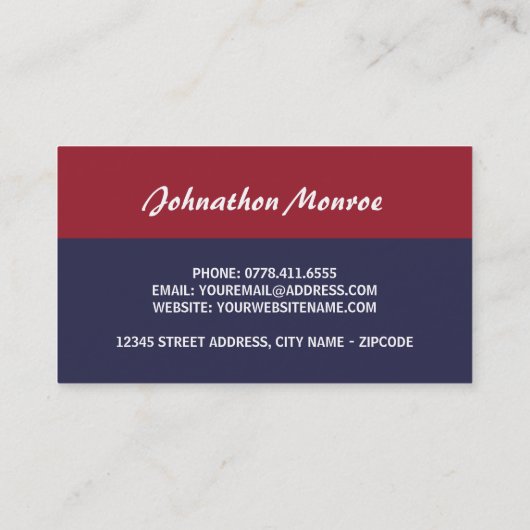 Amerikaanse Taxi Flag Visitekaartje (Achterkant)