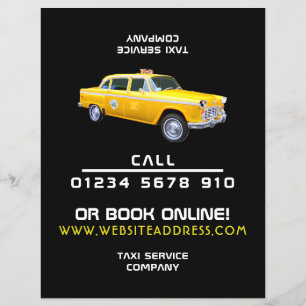 Amerikaanse taxi met prijslijst flyer