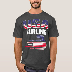Amerikaanse Team Curling Rock Jersey American Flag T-shirt
