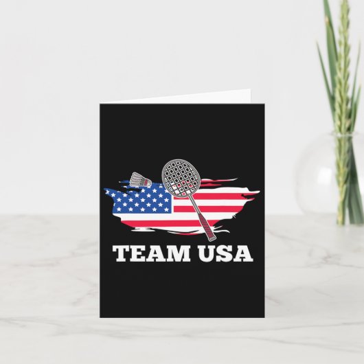 Amerikaanse Team Shuttle Racket Badminton Player Kaart (Voorkant)