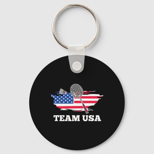 Amerikaanse Team Shuttle Racket Badminton Player Sleutelhanger (Voorkant)