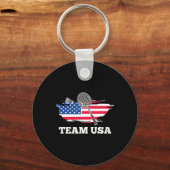 Amerikaanse Team Shuttle Racket Badminton Player Sleutelhanger (Voorkant)