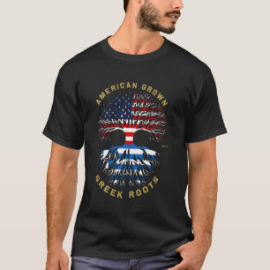 Amerikaanse teelt met Griekse wortelboom Amerikaan T-shirt