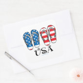 Amerikaanse Teenslippers Vierkante Sticker (Envelop)