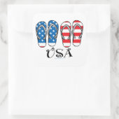 Amerikaanse Teenslippers Vierkante Sticker (Tas)