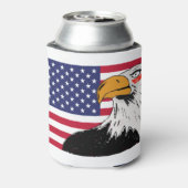 Amerikaanse tekening van een adelaar blikjeskoeler (Blikje Achterkant)