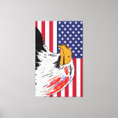 Amerikaanse tekening van een adelaar canvas afdruk (Voorkant)