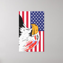Amerikaanse tekening van een adelaar canvas afdruk
