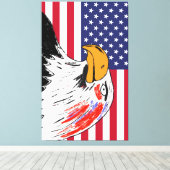 Amerikaanse tekening van een adelaar canvas afdruk (Insitu (Houten vloer))