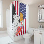 Amerikaanse tekening van een adelaar douchegordijn (In situ)