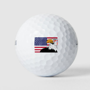 Amerikaanse tekening van een adelaar golfballen