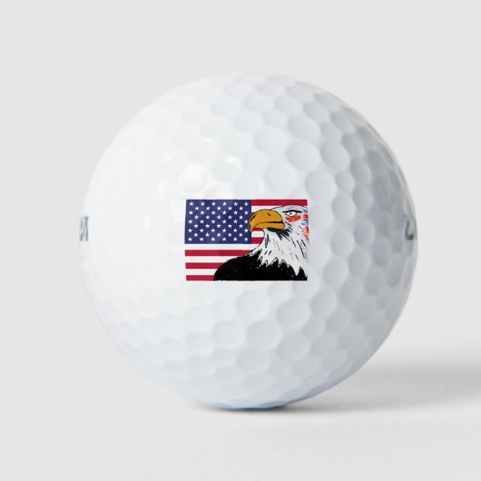 Amerikaanse tekening van een adelaar golfballen (Voorkant)