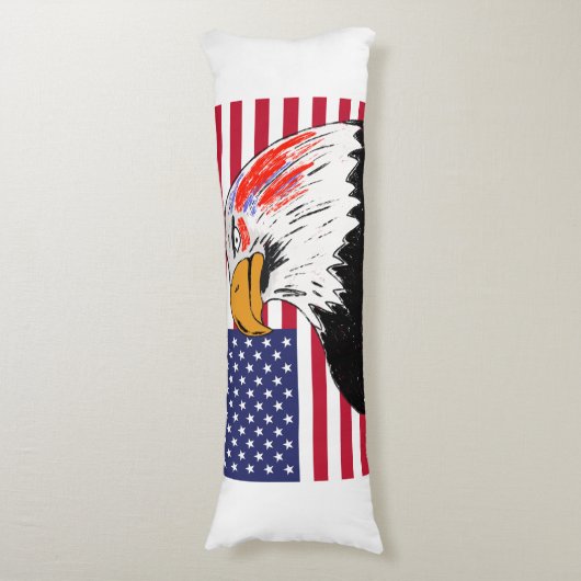 Amerikaanse tekening van een adelaar lichaamskussen (Voorkant Verticaal)