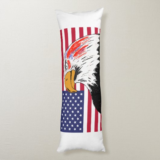 Amerikaanse tekening van een adelaar lichaamskussen (Achterkant (Verticaal))