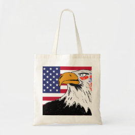 Amerikaanse tekening van een adelaar tote bag