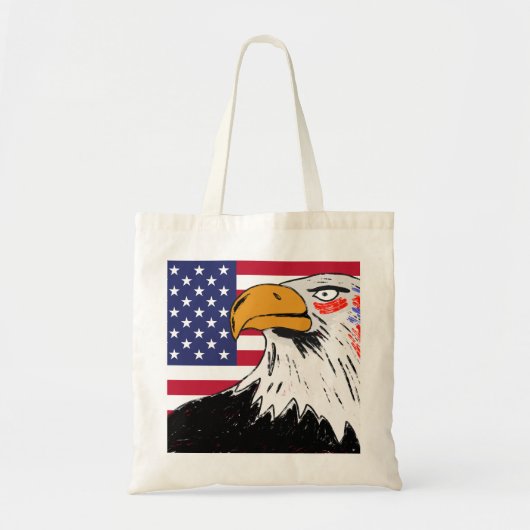 Amerikaanse tekening van een adelaar tote bag (Voorkant)