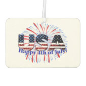 Amerikaanse tekstvlag glitters vuurwerk Happy 4 ju Luchtverfrisser (Achterkant)