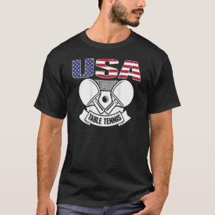 Amerikaanse Tennis USA Flag Support Ping Pong T T-shirt